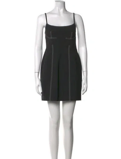 Pre-owned Allsaints Square Neckline Mini Dress In Black