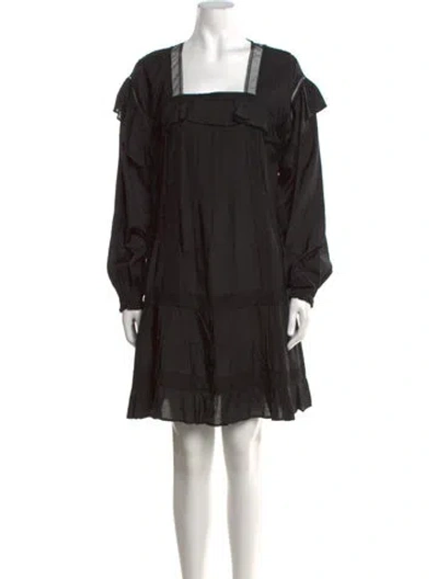 Pre-owned Allsaints Square Neckline Mini Dress In Black