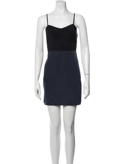 Pre-owned Allsaints Square Neckline Mini Dress In Blue