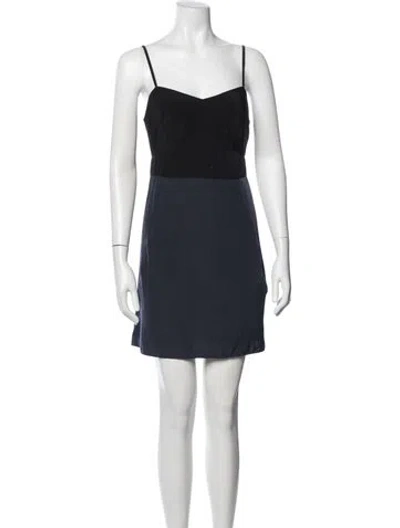 Pre-owned Allsaints Square Neckline Mini Dress In Blue