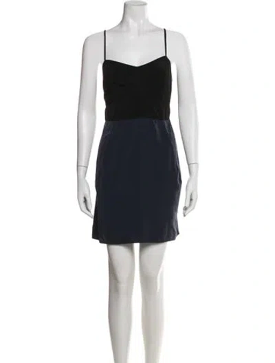 Pre-owned Allsaints Square Neckline Mini Dress In Blue
