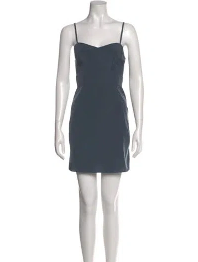 Pre-owned Allsaints Square Neckline Mini Dress In Green