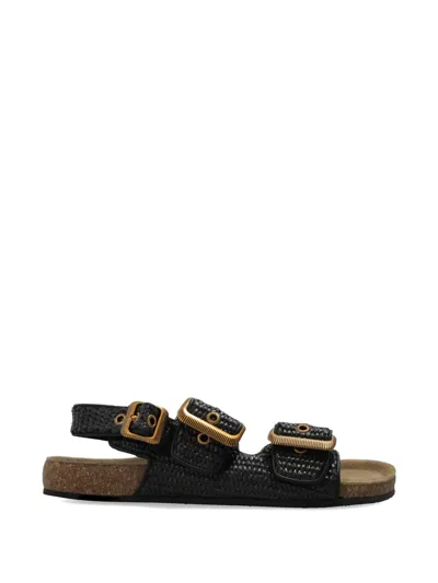 Allsaints Staffa Woven Buckle-fastening Sandals In Black