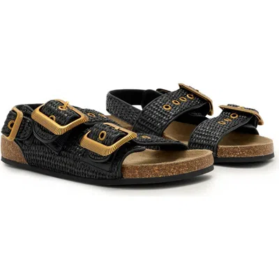 Allsaints Staffa Woven Slingback Sandal In Black