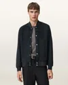 Allsaints Stafford Suede Bomber Jacket In Blue