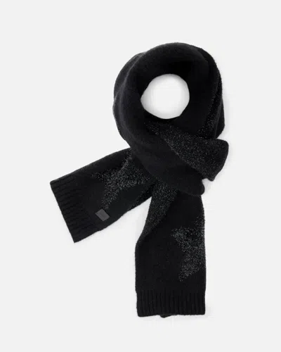 Allsaints Star Tinsel Metallic Scarf In Black