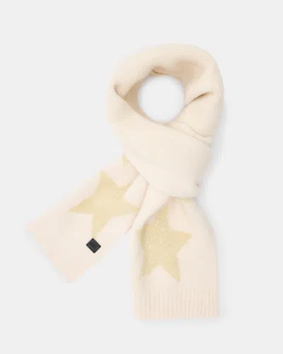 Allsaints Star Tinsel Metallic Scarf In Ecru White