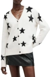 Allsaints Starlet Cardigan In Chalk White/black