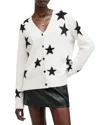 Allsaints Starlet Cardigan In Chalk White/black