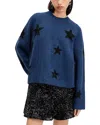 Allsaints Starlet Intarsia-print Jumper In Blue