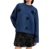 Allsaints Starlet Intarsia-print Jumper In Blue