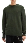 Allsaints Statten Regular Fit Crewneck Sweater In Grange Green