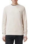 Allsaints Statten Ramskull Crew Neck Jumper In Oatmeal White