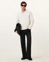 Allsaints Statten Long Sleeve Ramskull Polo Jumper In Cloudy White