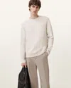 Allsaints Statten Ramskull Crew Neck Jumper In Cloudy White