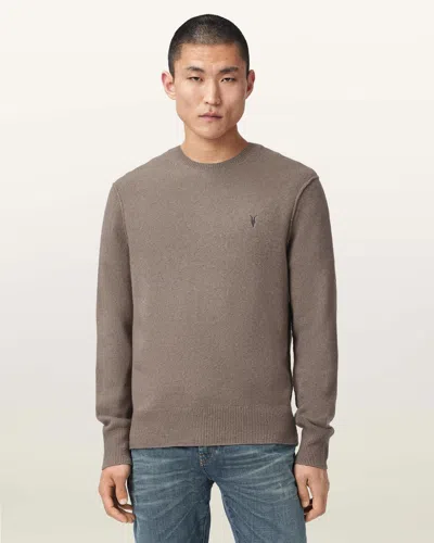 Allsaints Statten Regular Fit Crewneck Sweater In Brown
