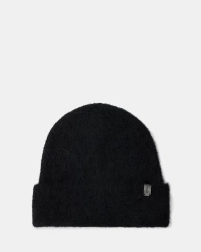 Allsaints Steph Brushed Beanie In Black
