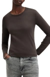 Allsaints Stevie Long Sleeve Organic Cotton T-shirt In Lux Brown