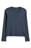 Allsaints Stevie Long Sleeve Organic Cotton T-shirt In Midnight Blue