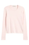 Allsaints Stevie Long Sleeve Organic Cotton T-shirt In Petal Pink
