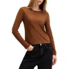 Allsaints Stevie Long Sleeve Organic Cotton T-shirt In Sugar Brown