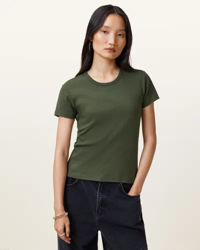 Allsaints Stevie Slim Fit Short Sleeve T-shirt In Green