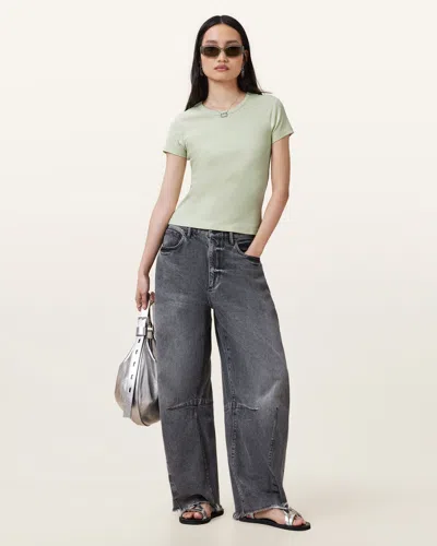 Allsaints Stevie Slim Fit Short Sleeve T-shirt In Jade Green