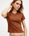 Allsaints Stevie Slim Fit Short Sleeve T-shirt In Brown