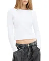 Allsaints Stevie Slim Fit Long Sleeve T-shirt In Optic White