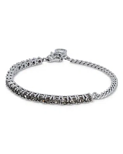 Allsaints Stone Chain Bracelet In Black/silver