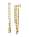 ALLSAINTS STONE CHAIN SLIM FRONT TO BACK EARRINGS