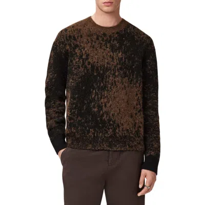 Allsaints Storm Oversized Wool Blend Jumper In Brown