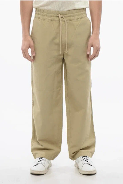 Allsaints Straight Leg Cotton And Linen Hanbury Pants In Neutrals