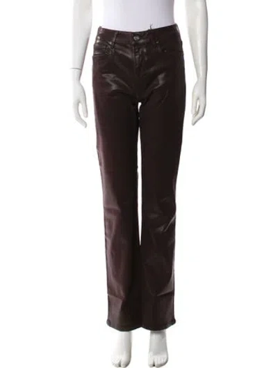 Pre-owned Allsaints Straight Leg Pants In Burgundy