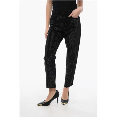 Allsaints Straight Leg Rali Jeans Embellished With Rhinestones Women's 16cm