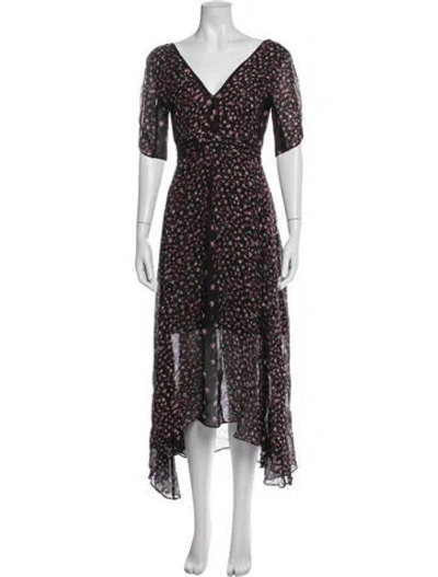 Pre-owned Allsaints Strapless Midi Length Dress In Black
