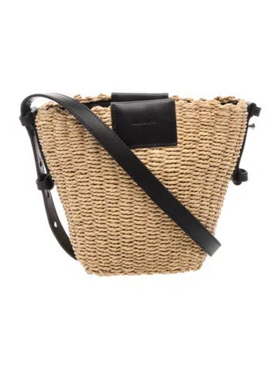 Pre-owned Allsaints Straw Crossbody Bag In Neutrals