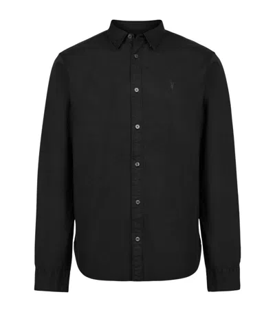 Allsaints Stretch-cotton Hawthorne Shirt In Black