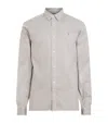 Allsaints Hawthorne Solid Stretch Cotton Button-up Shirt In Grey