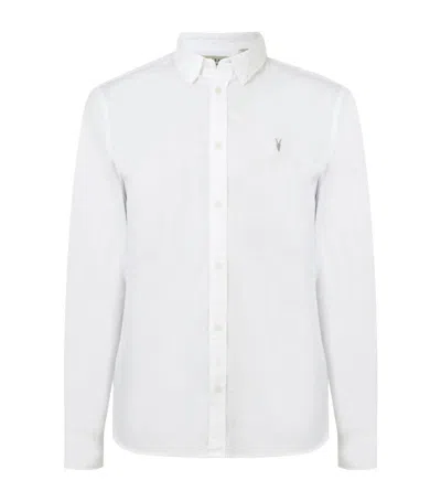 Allsaints Lovell Cotton Slim Fit Button Down Shirt In White