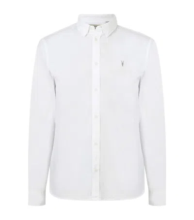 Allsaints Lovell Cotton Slim Fit Button Down Shirt In White