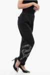 Allsaints Stretch Cotton Pants With Elastic Waistband And Decorated Sn