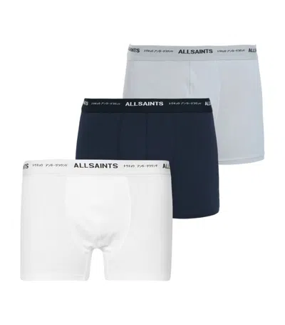 Allsaints Stretch-cotton Underground Boxer Shorts (pack Of 3) In Multi