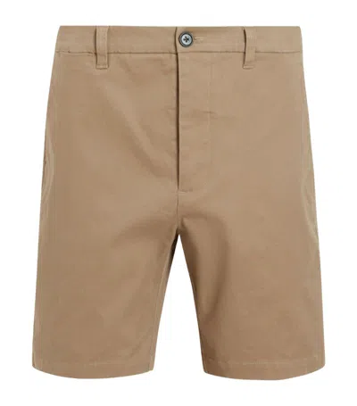 Allsaints Stretch-twill Neiva Shorts In Brown