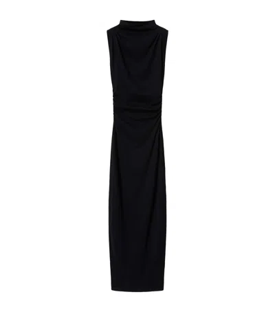 Allsaints Stretch-cotton Katarina Maxi Dress In Black
