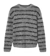 Allsaints Stripe Dissolved Sweater In Gray