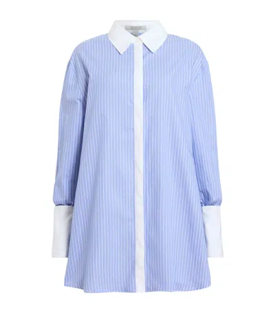 Allsaints Striped Alber Shirt Dress In Blue