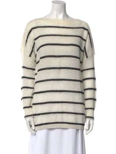 Pre-owned Allsaints Striped Bateau Neckline Sweater