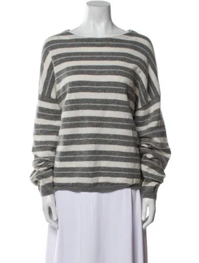 Pre-owned Allsaints Striped Bateau Neckline Sweater In Multi