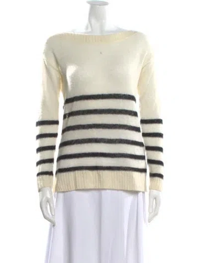 Pre-owned Allsaints Striped Bateau Neckline Sweater In Neutral